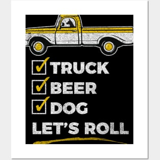 Country Dog - Dog and Truck Weekend Checklist graphic Posters and Art